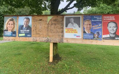 Nussdorf. Bild zum Thema Vanalismus im Wahlkampf.